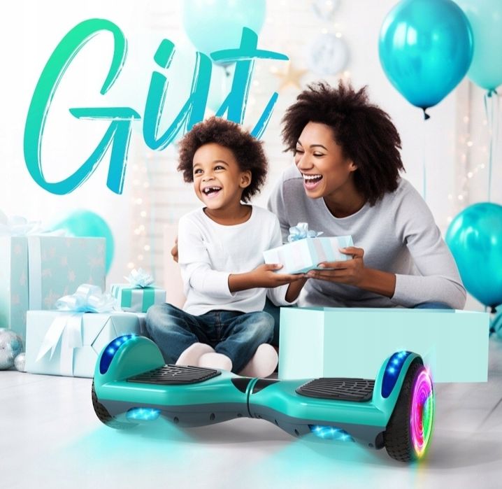 Deskorolka elektryczna 6.5” hoverboard 10KM Bluetooth dla dzieci-Zielo