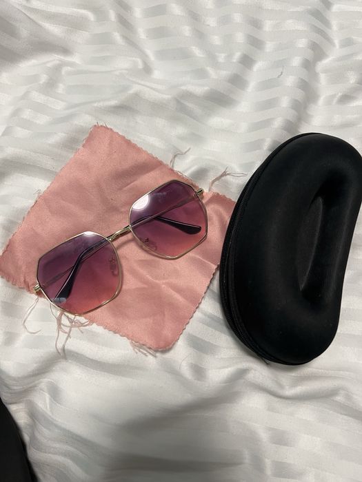 Окуляри рожеві з футляром та серветкою