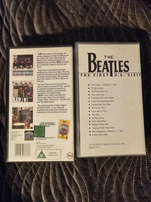 Kasety VHS The Beatles – Help! + The First U.S. Visit – kolekcjonerski