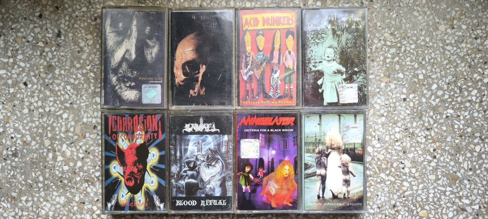 Zestaw kaset metal rock acid annihilator samael paradise mercyful