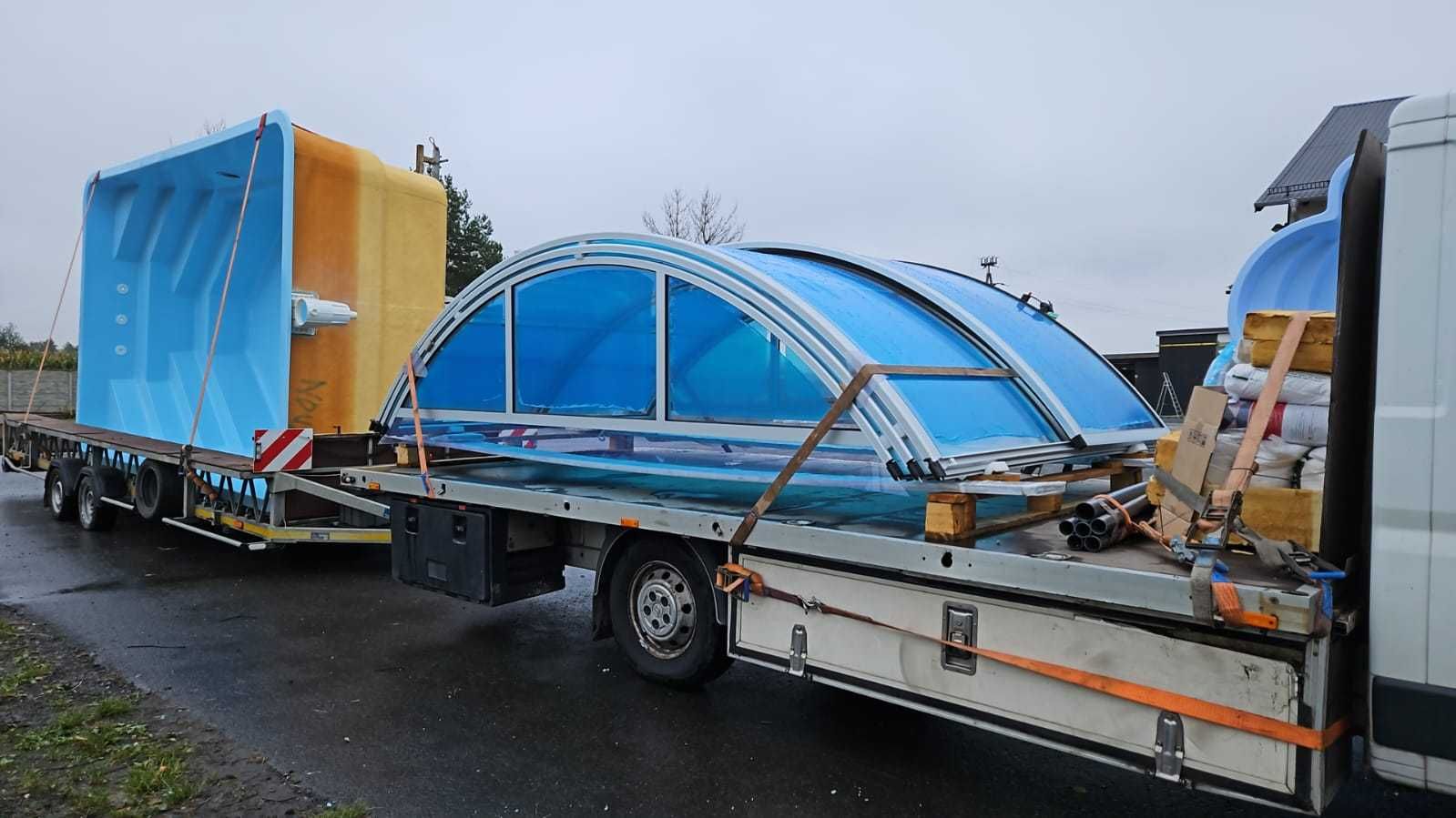 Zadaszenie basenowe 10,90 x 3,90 x 1,32m lite złożone od producenta !