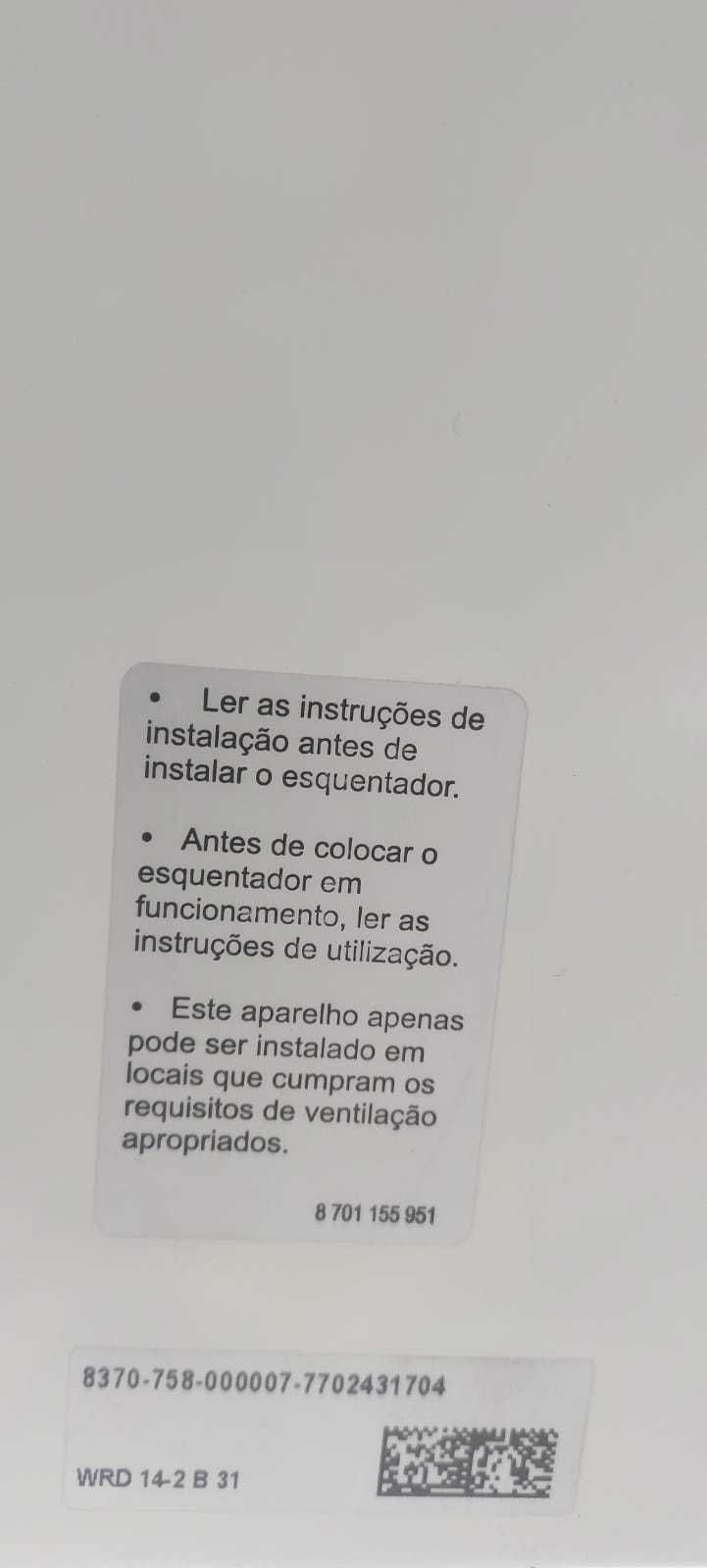 Esquentador água Junkers Compacto WRD 14 litros usado