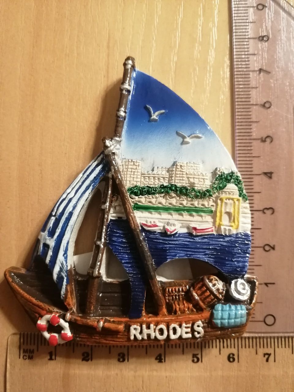 Rodos, Rhodes, Wyspa, Grecja, magnes na lodówkę, nowy, statek