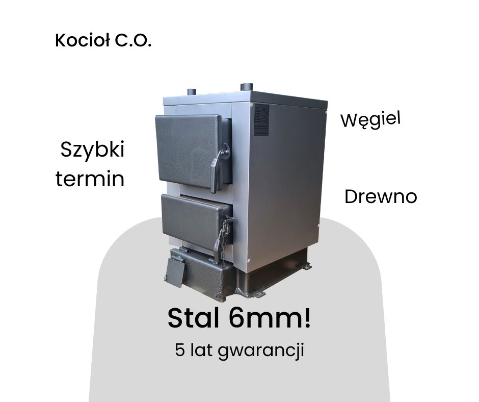 Kocioł CO piec 6kW na drewno węgiel drzewo tradycyjny darmowa dostawa