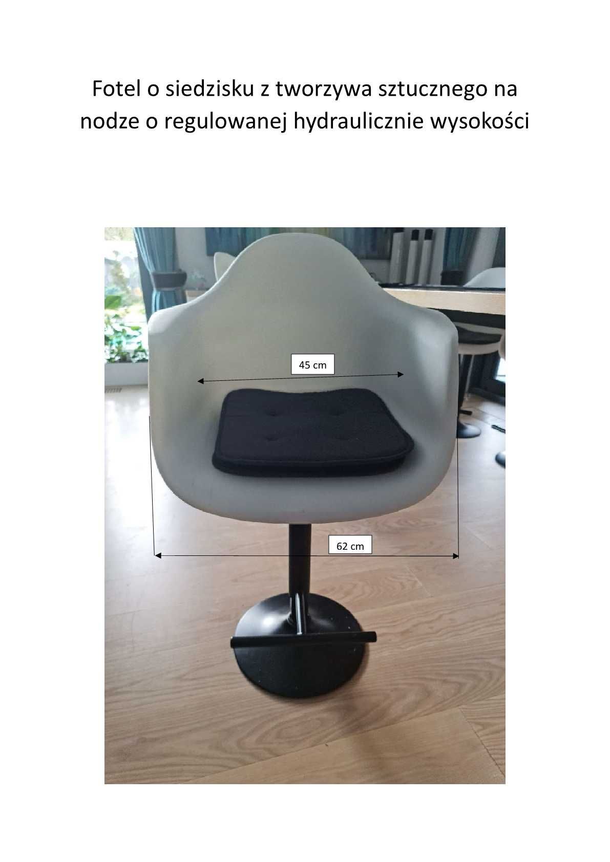 Fotele obrotowe o hydraulicznie regulowanej wysokości siedziska