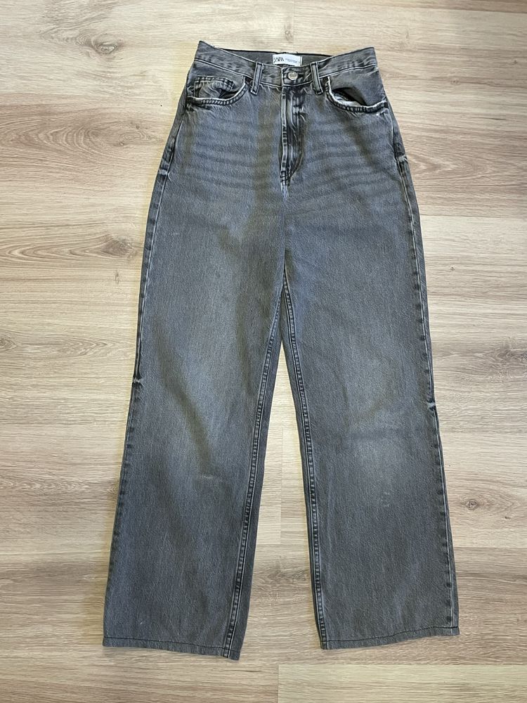 Джинси ZARA whige leg XS сірі
