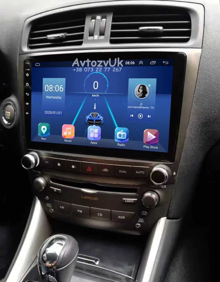 Магнитола Lexus IS250 GS300 GPS TV USB 2 дин Лексус CarPlay Android 14