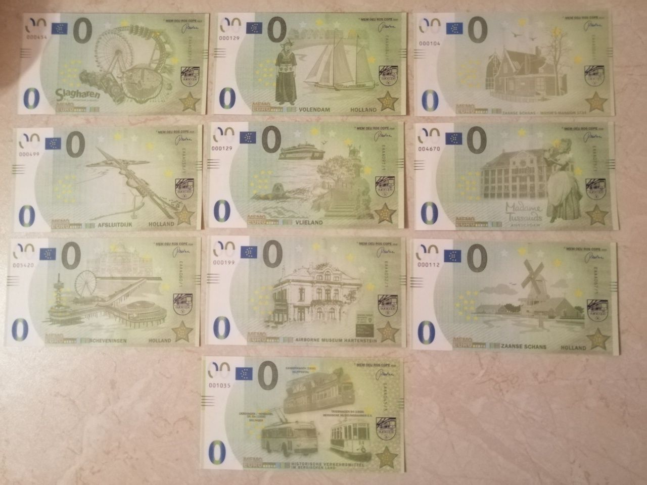 Memo Euro banknoty okolicznościowe.