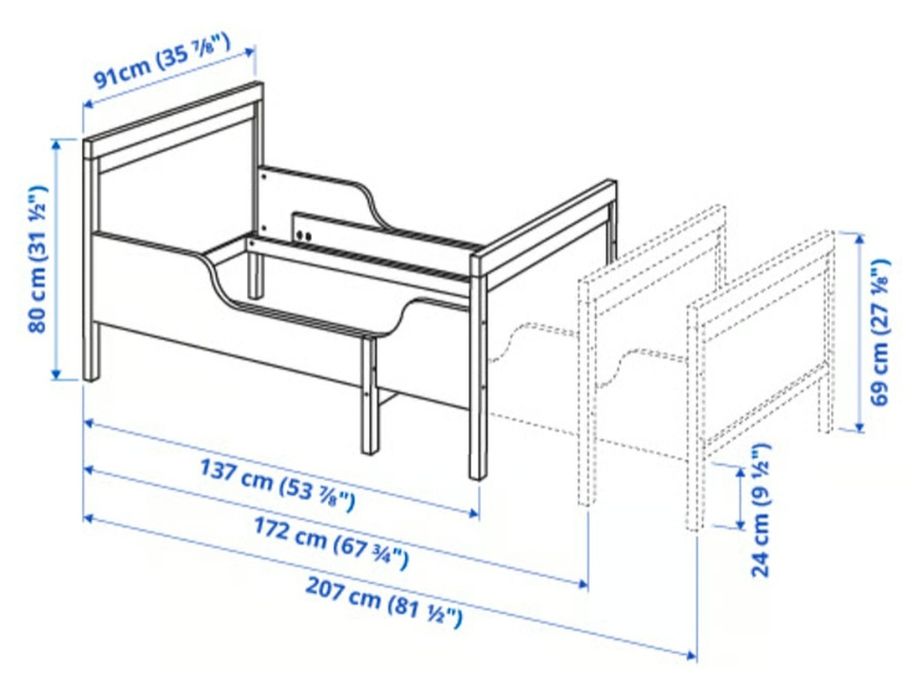 Cama de bebé extensivel + colchão
