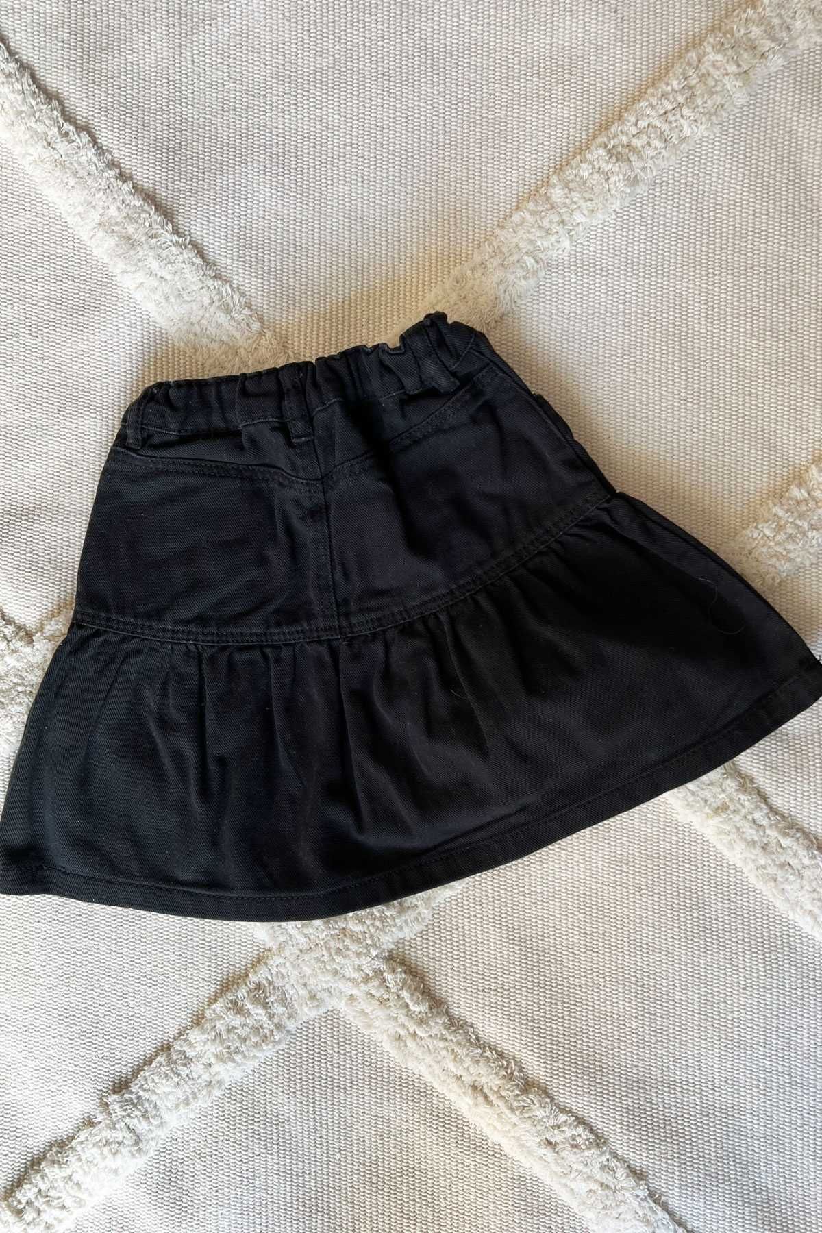 H&M czarna jeansowa spódniczka z falbaną rozm. 104 cm