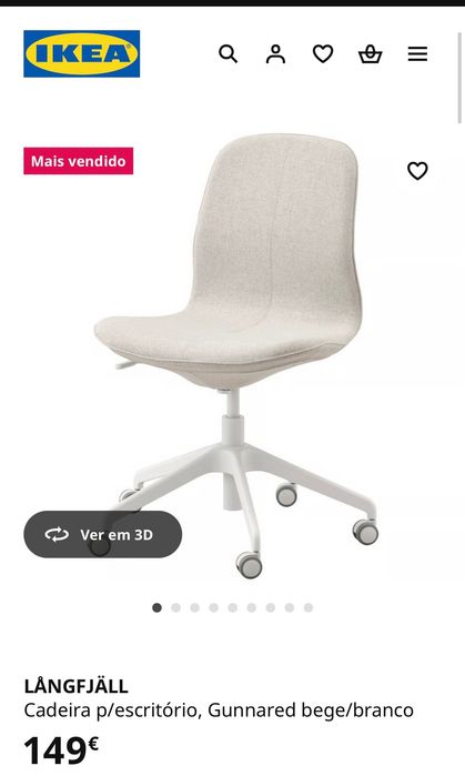 Cadeira de escritório bege\branca