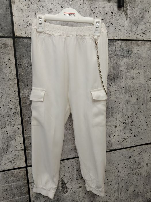 Spodnie białe 122 bojówki