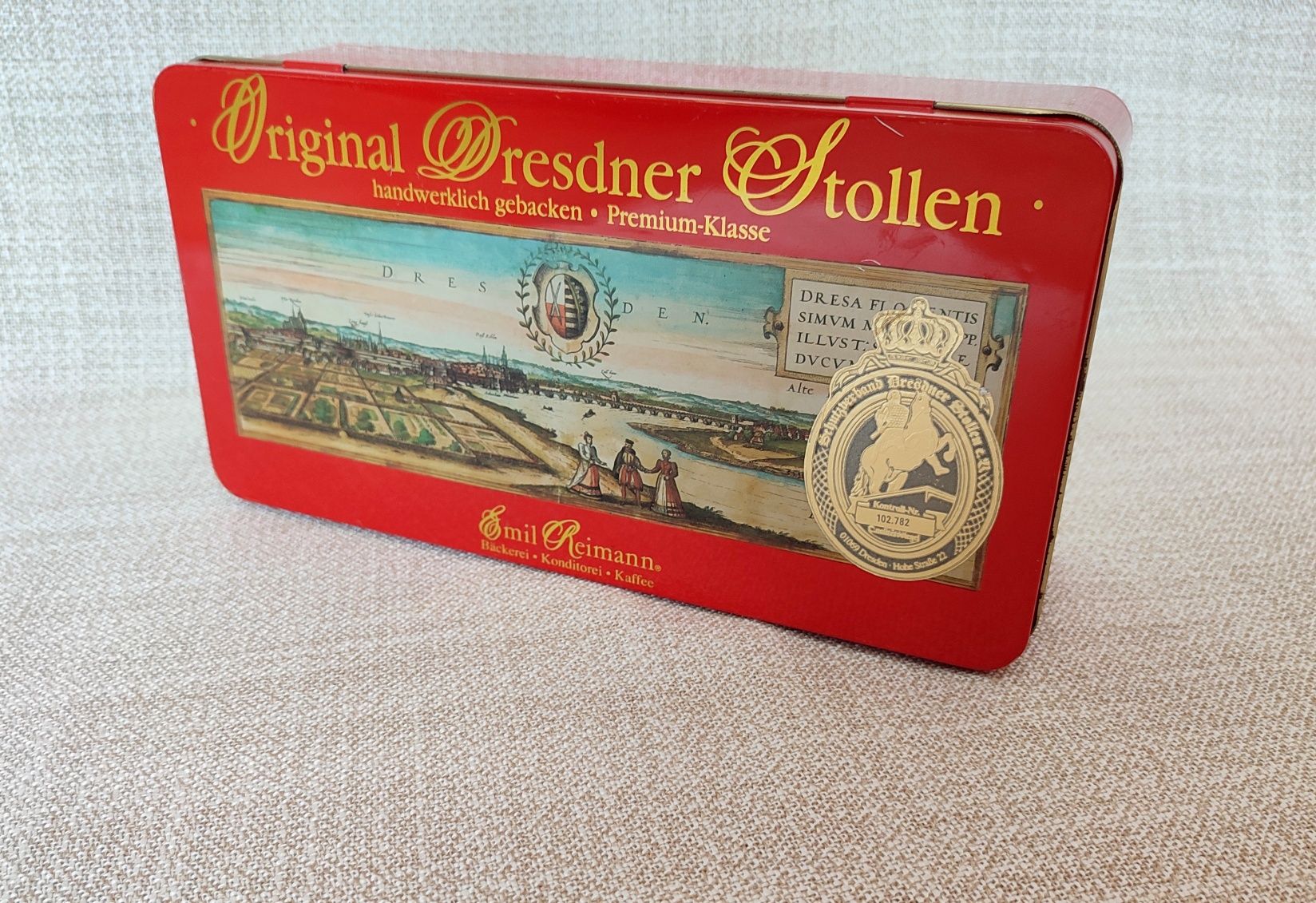 Коробка металева контейнер Original Dresdner stollen vintage box