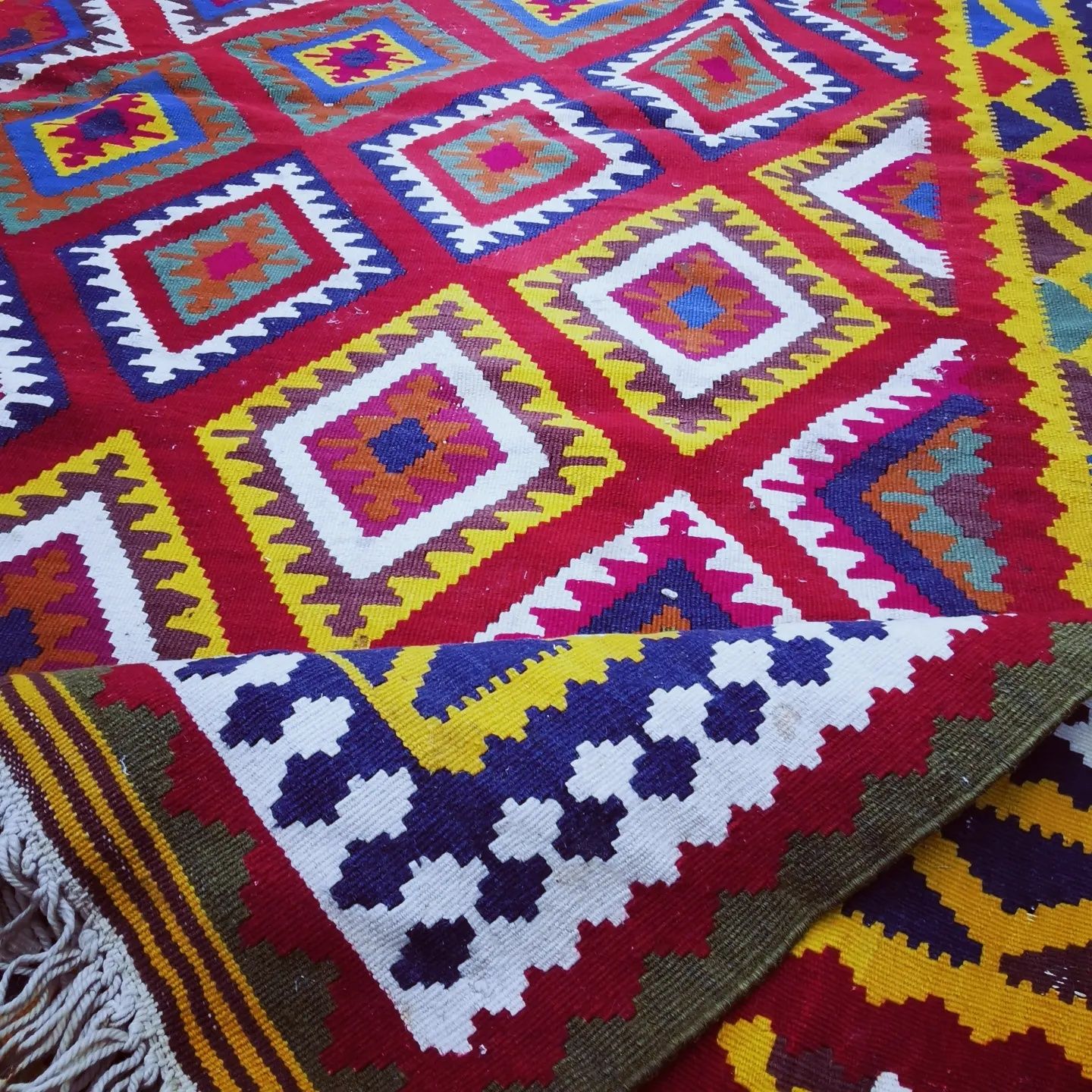 Duży perski kilim Qashqai Kaszkai z wełny 310x160