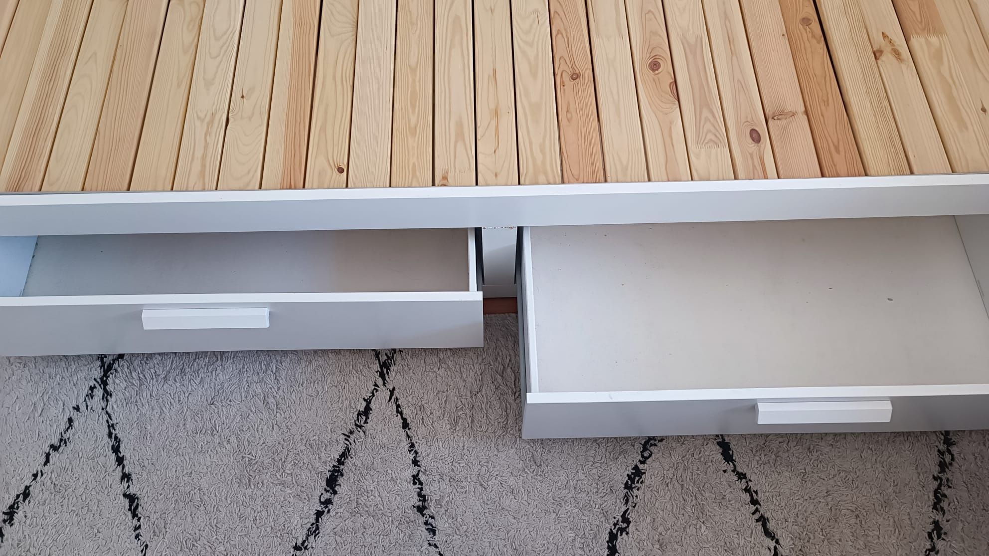 Cama indiv/dupla c/ 2gavetas/2colchões, branco/Ågotnes