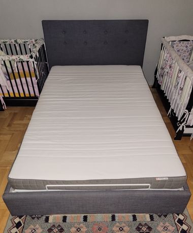 Wypoczynek Łóżko do sypialni podwójne 150x210 BJORBEKK Ikea + materac