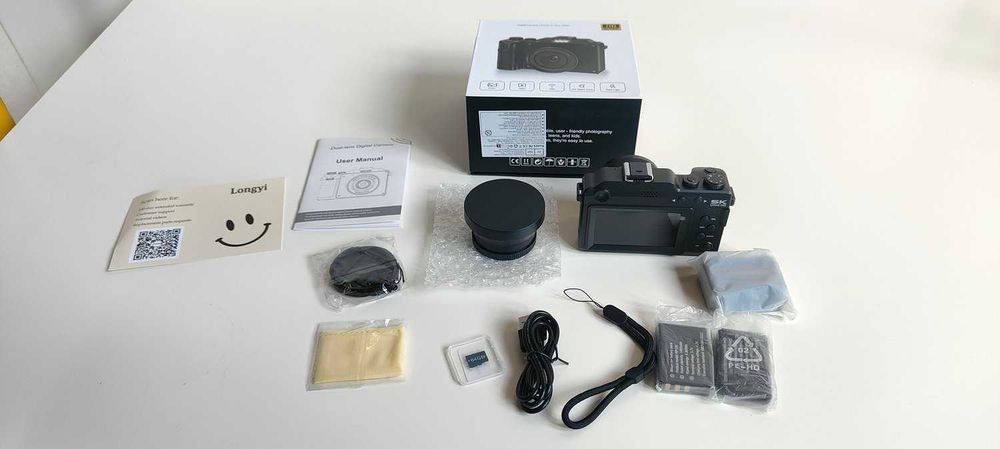 Aparat cyfrowy, 5K 64 MP, z Wi-Fi, karta 64 GB+DWA OBIEKTYWY WYMIENNE