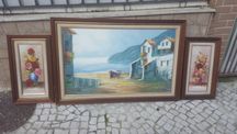 3 lindas pinturas a óleo em tela