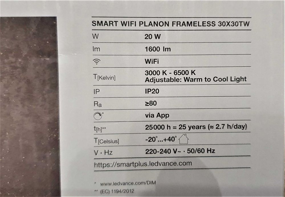 Plafon LEDVANCE LED ściemnialny SMART+ FRAMELESS /20W/230V Wi-Fi