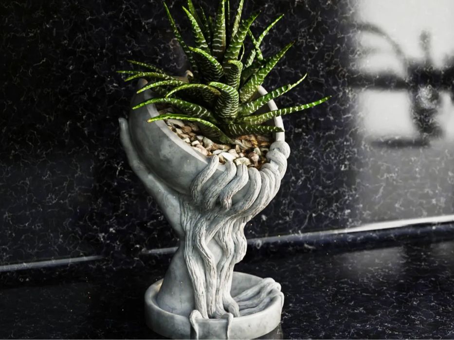 Vaso Coração com Raízes Decorativo