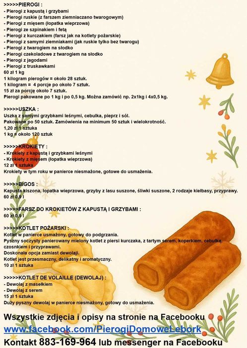 Pyszne Domowe Pierogi Uszka Krokiety Bigos Devolaje Ręcznie Robione