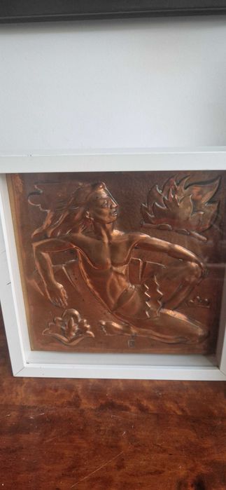 Obraz miedzioryt płaskorzeźba Maredsous Metiers d'art Belgia Picasso