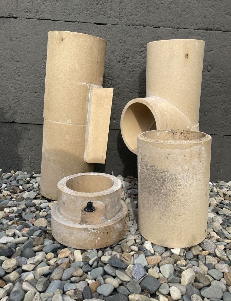 Części wkładu komina ceramicznego