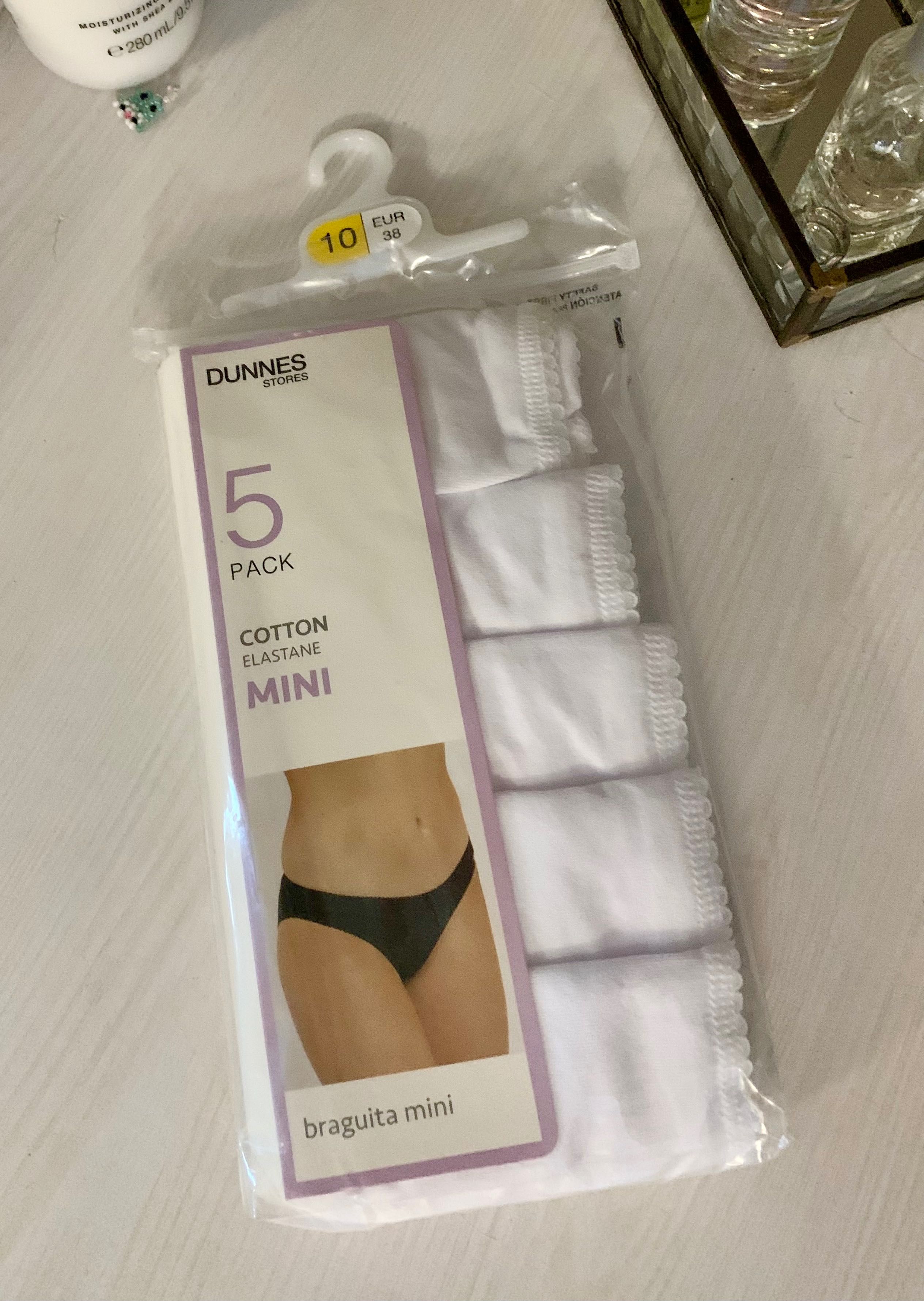 Хлопковые белые трусики Dunnes р. 10( 38) упаковка 5 шт