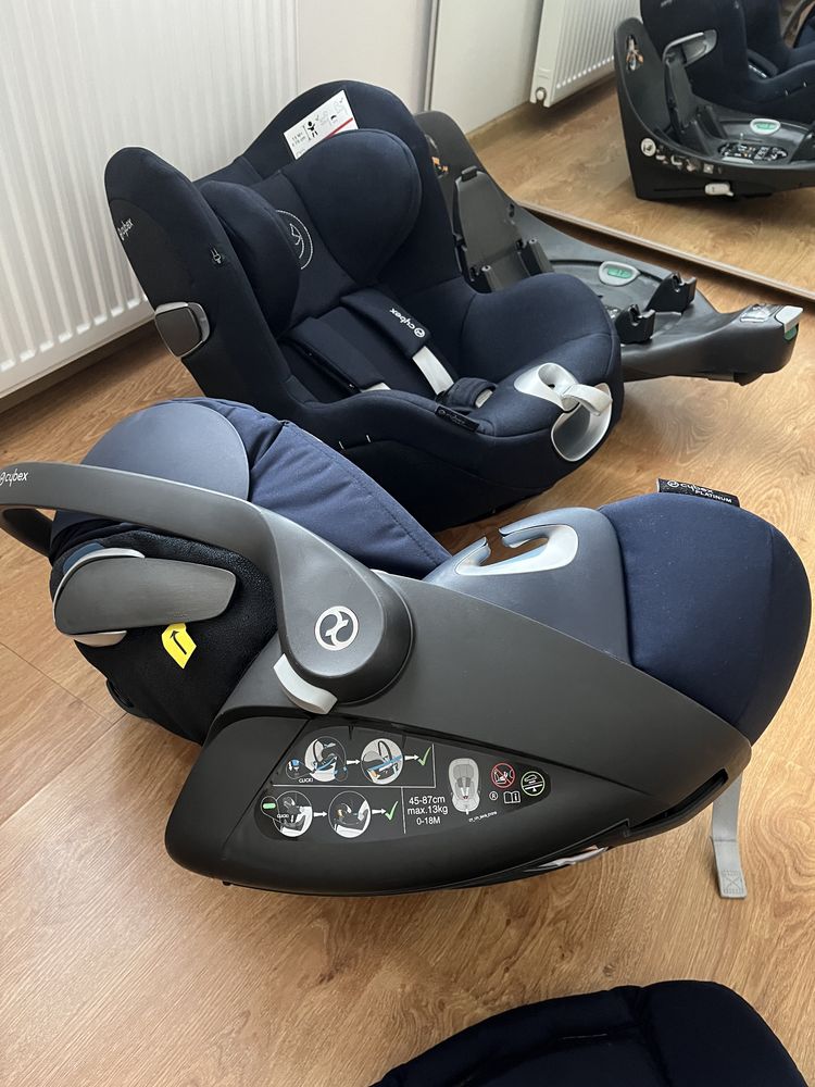 Cybex Zestaw 2 fotelików samochodowych dla dzieci: 0-2, 2-4 baza Cybex
