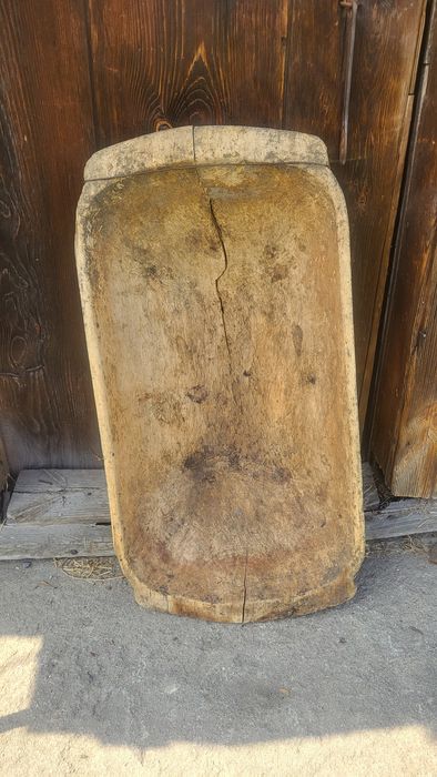 Stara drewniana niecka, koryto, żłób, kopańka 85 cm
