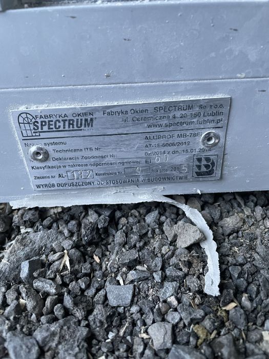 Drzwi aluminiowe przeciwpozarowe EI 30 100cm z oscieznica EI60