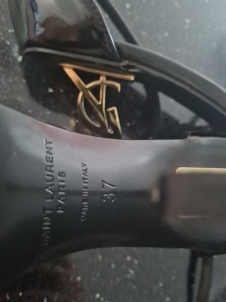 Sandałki roz. 37 złoty obcas ysl
