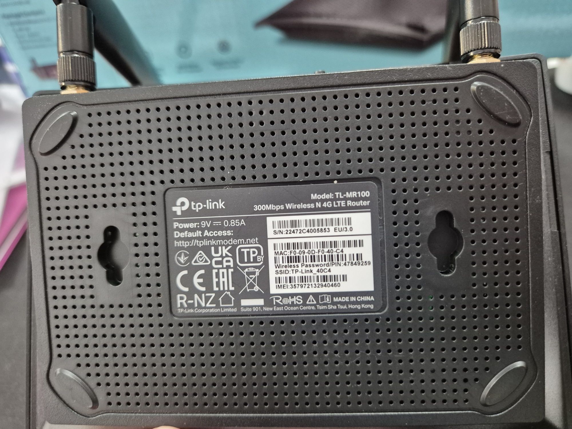 Router TP Link TL-MR100 sim 4G LTE paragon