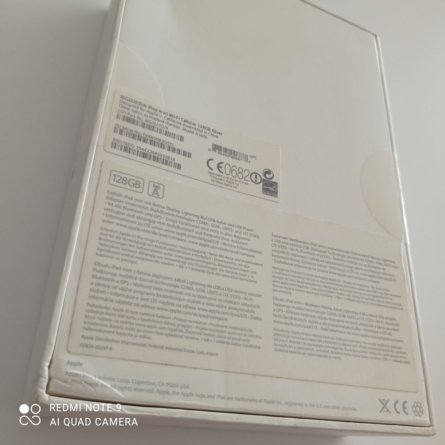 Nowy Apple iPad Mini 3 Wi-Fi Cellular 128 GB Srebrny (MGJ32FD/A)