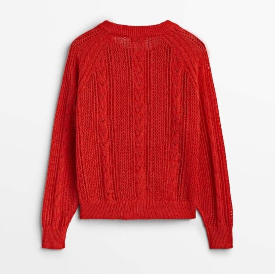 Massimo Dutti sweter ażurowy wełna nowy metka
