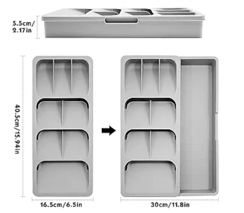 Rozszerzany organizer kuchenny na sztućce