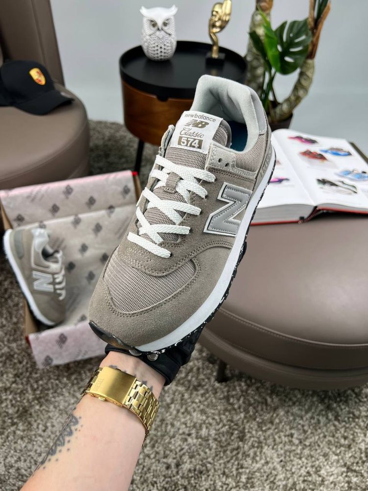 Чоловічі кросівки нью беланс New Balance 574 Brown White [41-45]