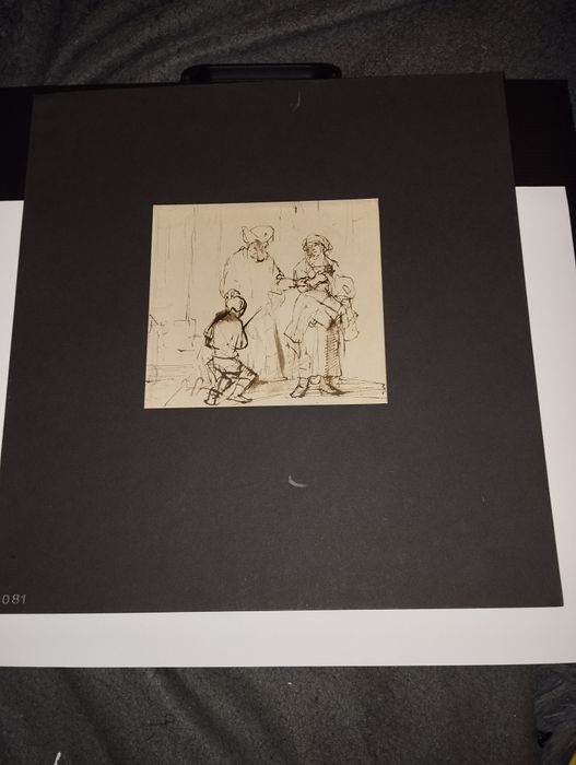 Faksymila grafiki Wygnanie Hagar Rembrandt Reichsdruckerei Berlin