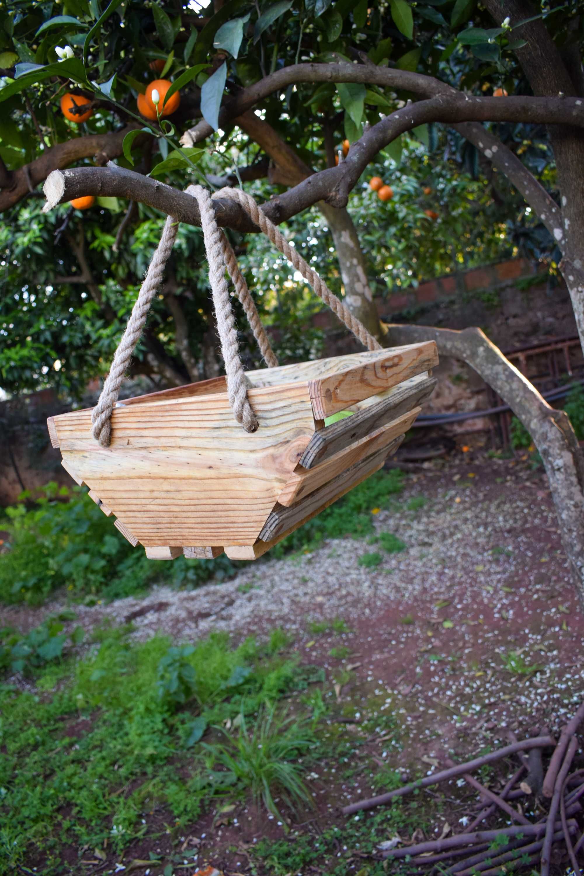 NaturaBasket: The Sustainable Reclaimed Wood Hanging Basket