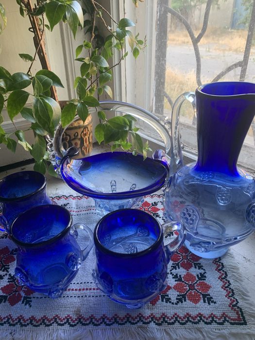 Гутне скло, фруктовниця,