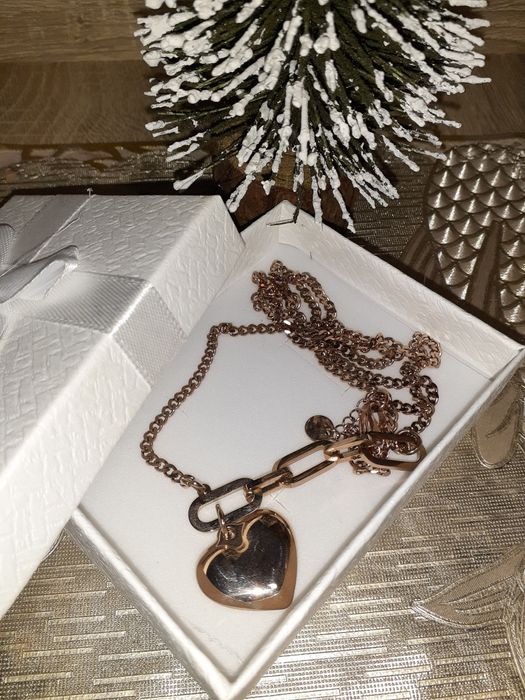 Цепочка мед золото и серьги пусеты