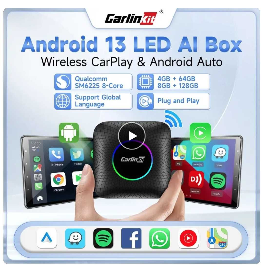 Адаптер CarlinKit AI Box  8gb/128gb (новый проц + 4G + FOTA Upgrade)