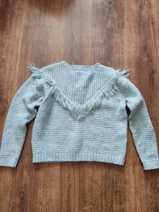 Кофта Reserved на 10-11 р тепла в'язана м'ятного кольору светр джемпер