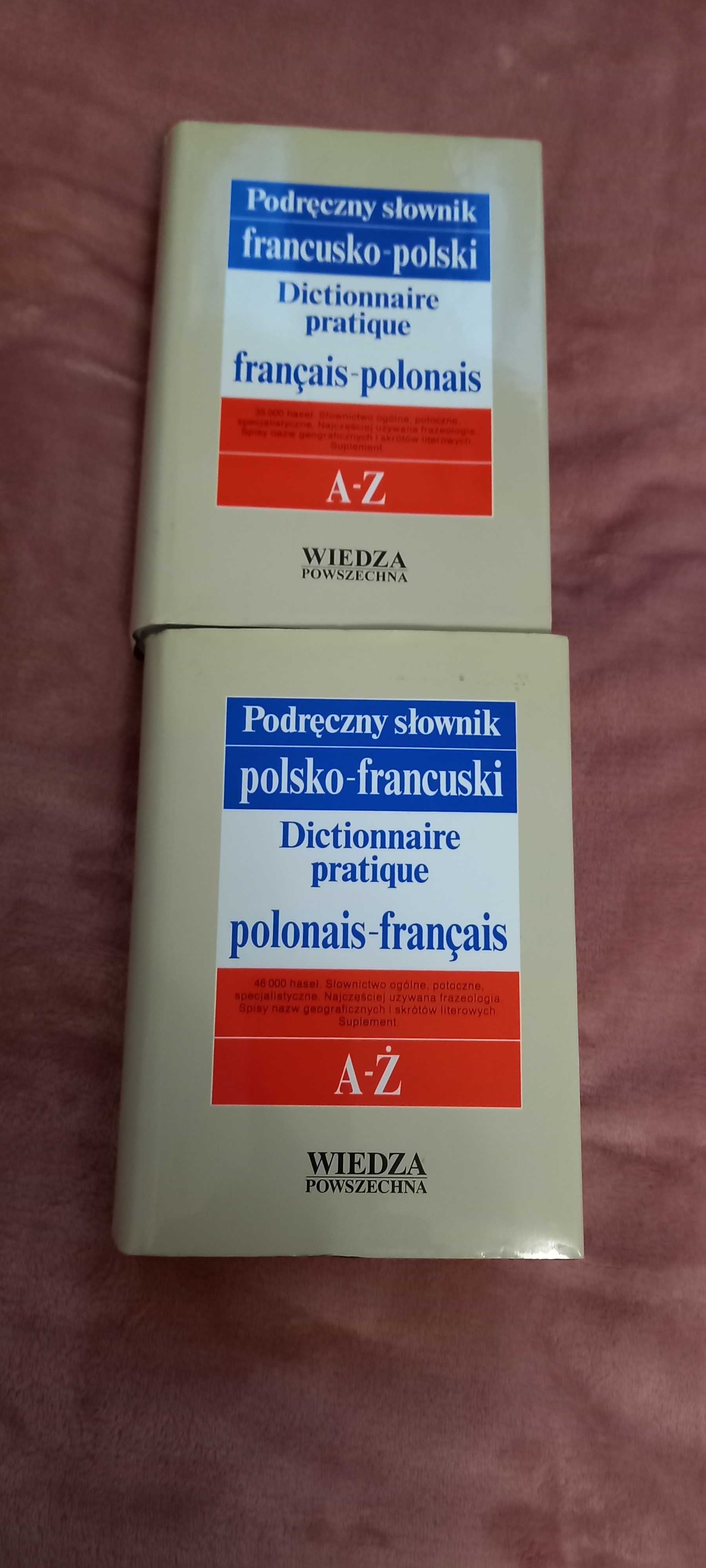 Podręczne słowniki francusko-polski i pol.-fran. I czasow. fran.