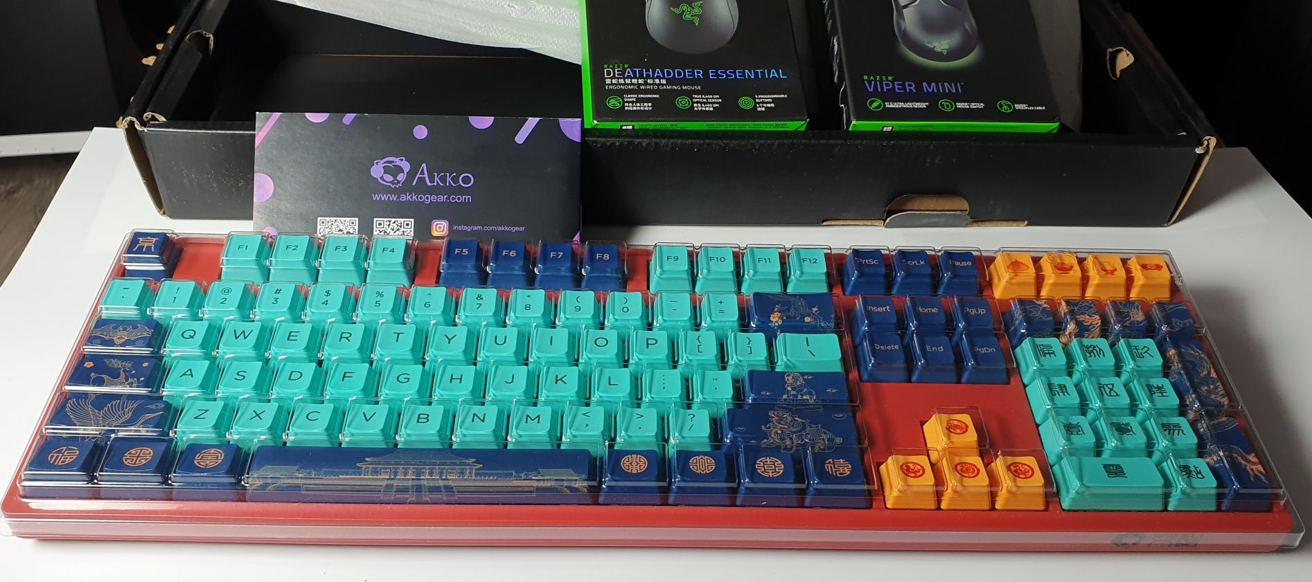 Zestaw 2x mysz RAZER + Klawiatura mechaniczna AKKO 3108 V2