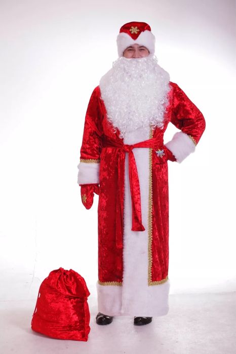 Костюм Діда Мороза барзатний на підкладці від виробника (Деда Мороза)