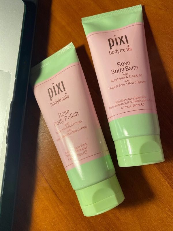 Pixi zestaw kosmetyków rose body polish + body balm 2x200ml