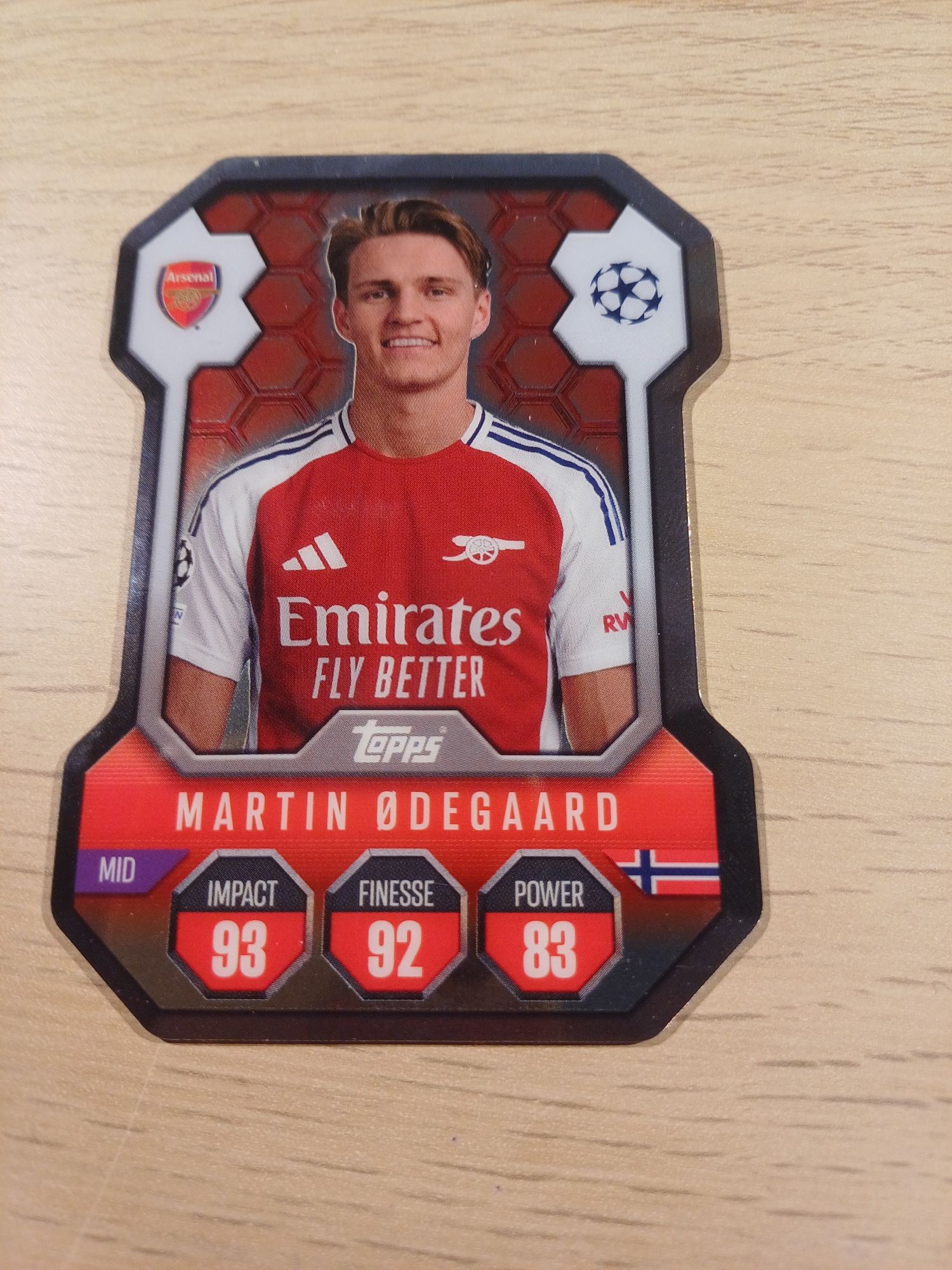 Karta topps match attack, chrome pro elite, Martin Odegaard