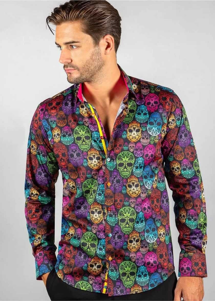 Мужская рубашка Claudio Lugli Bright Skulls.