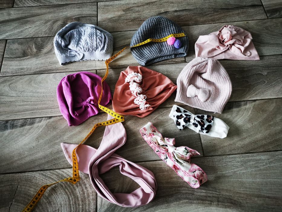 Czapki turbany opaski na 92, 2 latka
